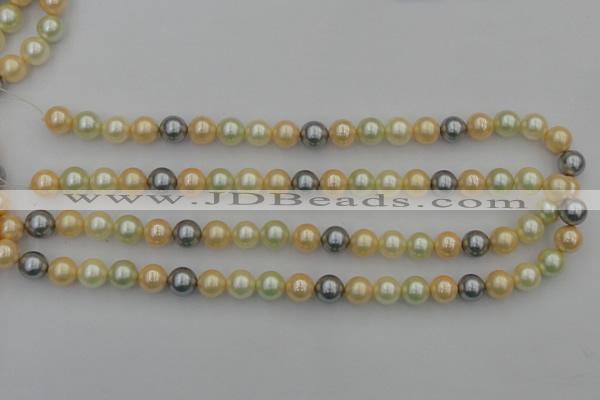 CSB333 15.5 inches 10mm round mixed color shell pearl beads