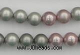 CSB341 15.5 inches 10mm round mixed color shell pearl beads