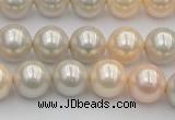 CSB351 15.5 inches 12mm round mixed color shell pearl beads