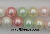 CSB352 15.5 inches 12mm round mixed color shell pearl beads