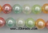 CSB353 15.5 inches 12mm round mixed color shell pearl beads