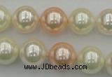 CSB370 15.5 inches 14mm round mixed color shell pearl beads