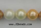 CSB392 15.5 inches 16mm round mixed color shell pearl beads