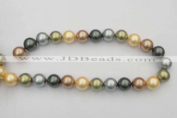 CSB395 15.5 inches 16mm round mixed color shell pearl beads