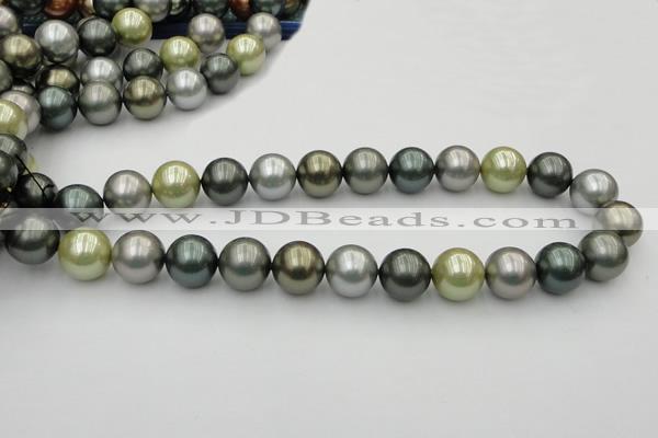 CSB398 15.5 inches 16mm round mixed color shell pearl beads