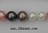 CSB408 15.5 inches 8mm - 16mm round mixed color shell pearl beads