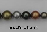 CSB410 15.5 inches 8mm - 16mm round mixed color shell pearl beads