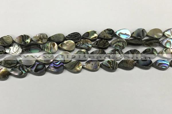 CSB4135 15.5 inches 8*12mm flat teardrop abalone shell beads