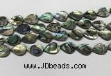 CSB4138 15.5 inches 13*18mm flat teardrop abalone shell beads