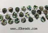 CSB4187 Top drilled 12*16mm flat teardrop balone shell beads