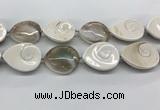 CSB4505 15.5 inches 28*38mm - 32*42mm teardrop shell beads wholesale