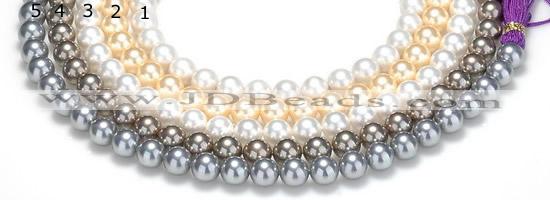 CSB47 16 inches 8mm round shell pearl beads Wholesale