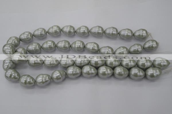 CSB571 15.5 inches 16*19mm whorl teardrop shell pearl beads