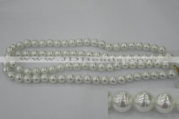 CSB600 15.5 inches 10mm whorl round shell pearl beads