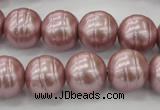 CSB621 15.5 inches 14mm whorl round shell pearl beads