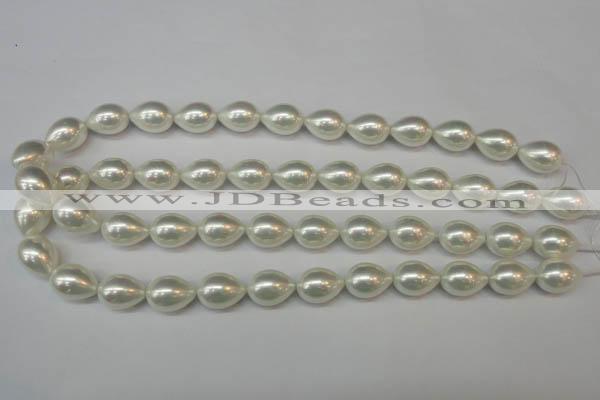 CSB868 15.5 inches 12*16mm teardrop shell pearl beads wholesale