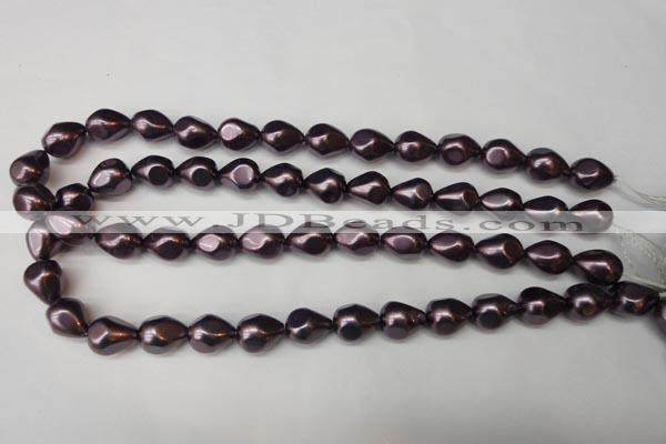 CSB891 15.5 inches 12*14mm teardrop shell pearl beads wholesale