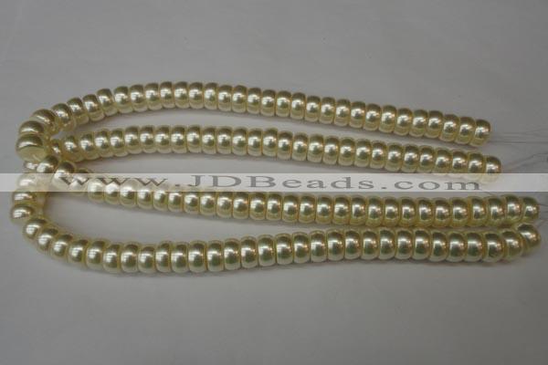 CSB901 15.5 inches 6*12mm rondelle shell pearl beads wholesale