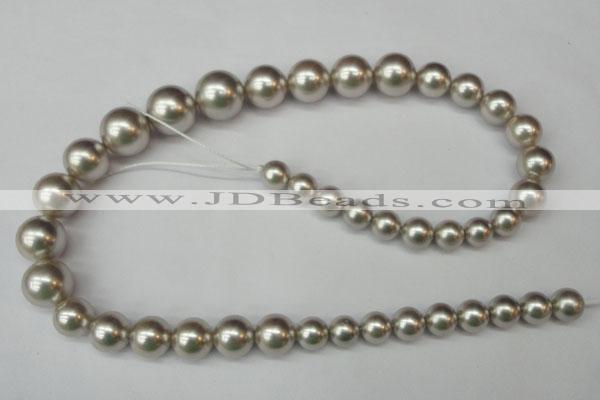 CSB921 15.5 inches 8mm - 14mm round shell pearl beads wholesale