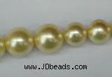 CSB923 15.5 inches 8mm - 14mm round shell pearl beads wholesale