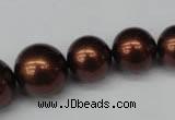 CSB924 15.5 inches 8mm - 14mm round shell pearl beads wholesale