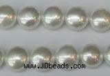 CSB940 15.5 inches 12mm flat round shell pearl beads wholesale