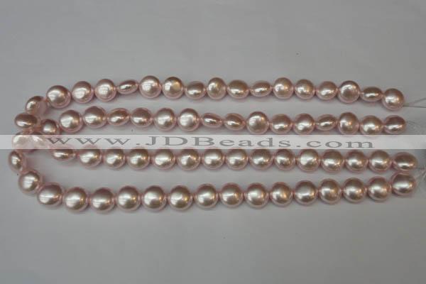 CSB941 15.5 inches 12mm flat round shell pearl beads wholesale