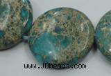 CSE08 15.5 inches 30mm flat round natural sea sediment jasper beads