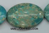 CSE101 15.5 inches 30*40mm oval dyed natural sea sediment jasper beads