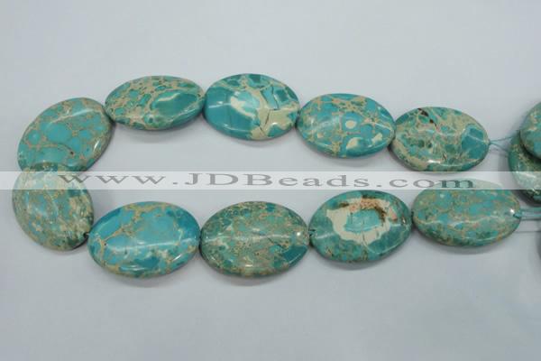 CSE101 15.5 inches 30*40mm oval dyed natural sea sediment jasper beads