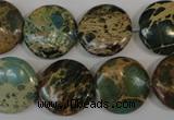 CSE5034 15.5 inches 18mm flat round natural sea sediment jasper beads