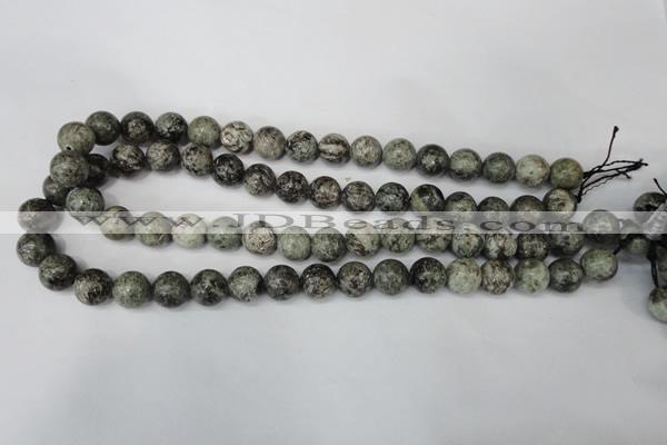 CSI15 15.5 inches 12mm round silver scale stone beads wholesale