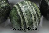 CSJ12 15.5 inches 30mm round green silver line jasper beads wholesale