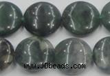 CSJ202 15.5 inches 20mm flat round serpentine jade gemstone beads