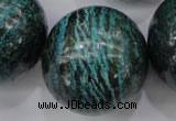 CSJ212 15.5 inches 30mm round dyed green silver line jasper beads