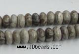 CSL02 15.5 inches 5*10mm rondelle silver leaf jasper beads wholesale