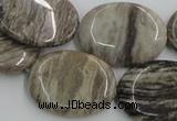 CSL06 15.5 inches 22*30mm oval silver leaf jasper beads wholesale