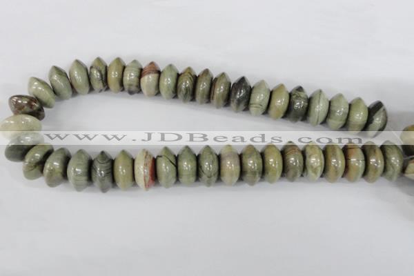 CSL110 15.5 inches 10*20mm rondelle silver leaf jasper beads wholesale