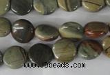 CSL115 15.5 inches 12mm flat round silver leaf jasper beads wholesale