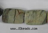 CSL121 15.5 inches 18*25mm faceted rectangle silver leaf jasper beads