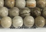 CSL151 15.5 inches 6mm round 

sliver leaf jasper beads wholesale