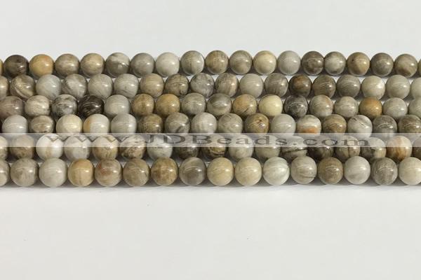 CSL151 15.5 inches 6mm round 

sliver leaf jasper beads wholesale