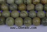 CSL201 15.5 inches 6mm round silver leaf jasper beads wholesale