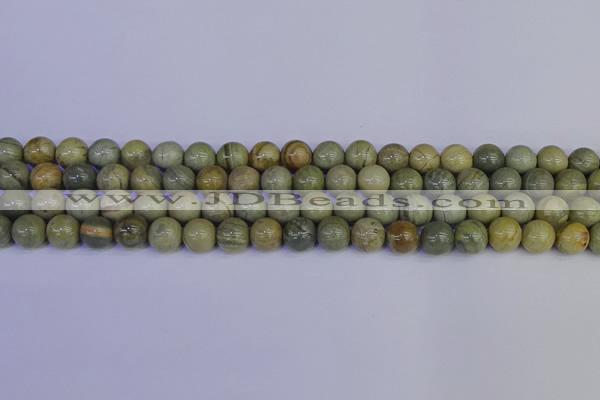 CSL202 15.5 inches 8mm round silver leaf jasper beads wholesale