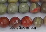 CSL233 15.5 inches 10mm faceted round silver leaf jasper beads