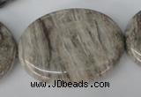 CSL48 15.5 inches 30*40mm oval silver leaf jasper beads wholesale