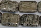 CSL70 15.5 inches 18*25mm rectangle silver leaf jasper beads wholesale