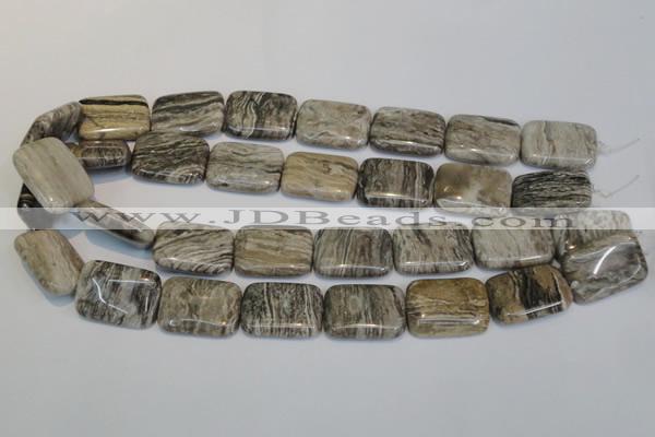 CSL70 15.5 inches 18*25mm rectangle silver leaf jasper beads wholesale