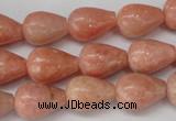 CSM11 15.5 inches 10*14mm teardrop salmon stone beads wholesale