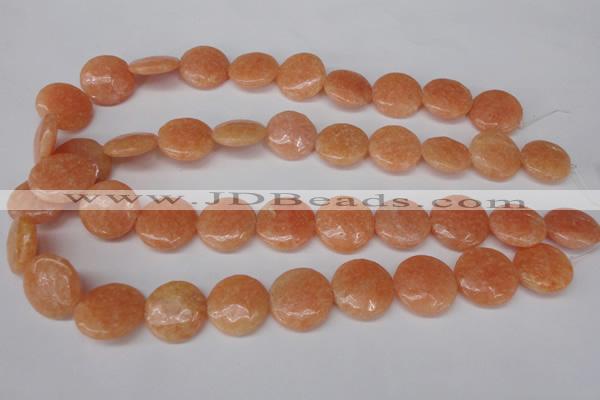 CSM30 15.5 inches 20mm flat round salmon stone beads wholesale